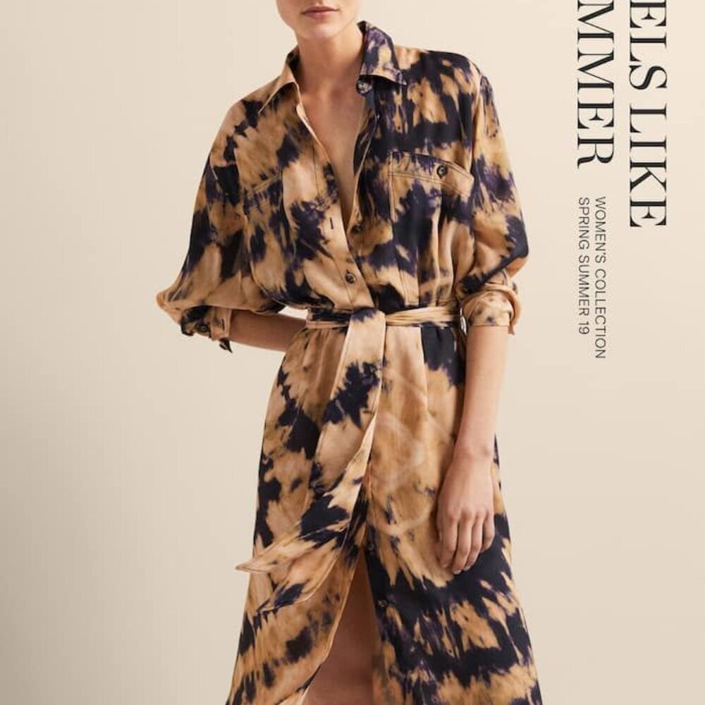 Massimo Dutti Robe Chemise I Printed Tie-Dye 6